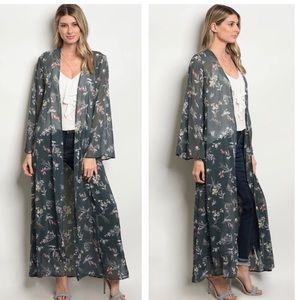 Floral Print Longline Cardigan